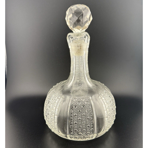 RARE Antique McKee 1898 EAPG " Rainbow clear" 8.75” Decanter w/Stopper - Picture 7 of 11